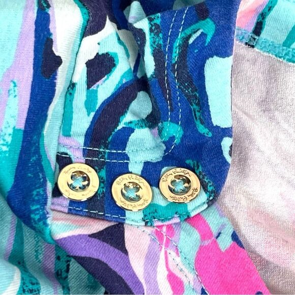 Lilly Pulitzer Womens XS seashell waves blue & pink Sophie UPF 50+ Dress - Picture 4 of 8